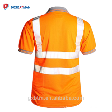 Manga corta de alta Visibilidad Visibilidad Seguridad Polo Camiseta En471 Gris Collar de Hi Vis Camiseta reflexiva seguridad Trabajo Desgaste